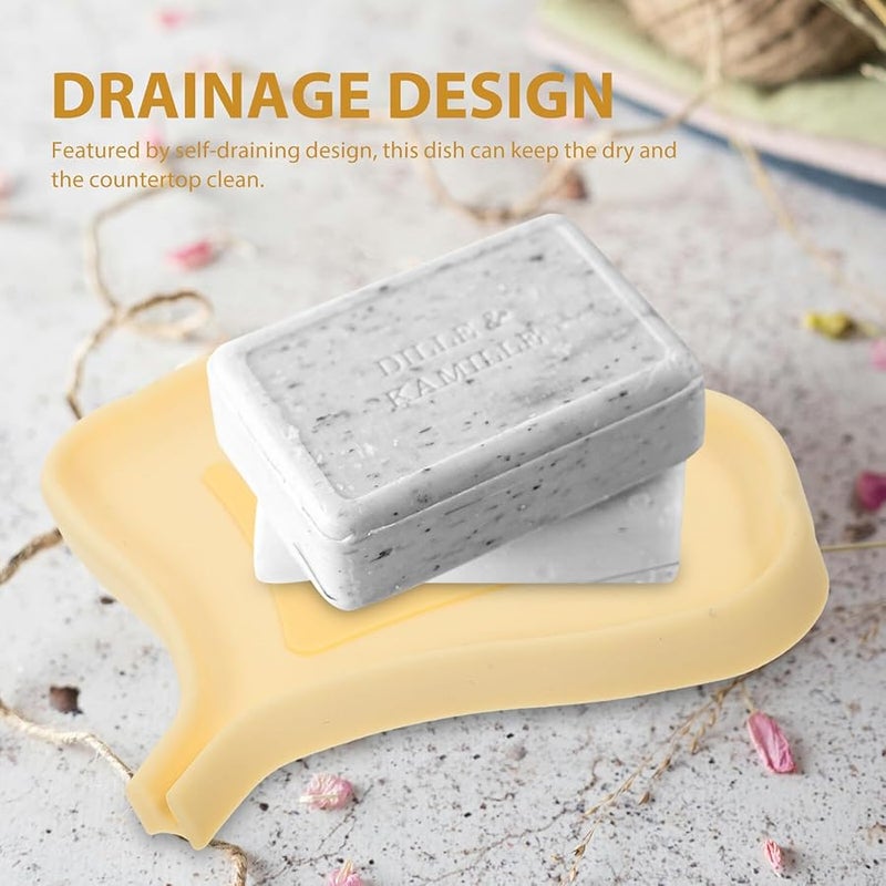 Ginkgo Leaf Silicone Soap Holder Non Slip Draining Soap Dish for Bathroom Kitchen - Image 4